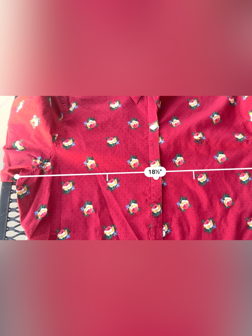 Lauren Ralph Lauren Vintage 90’s Red Floral Button-Up Shirt PS - Picture 10 of 10